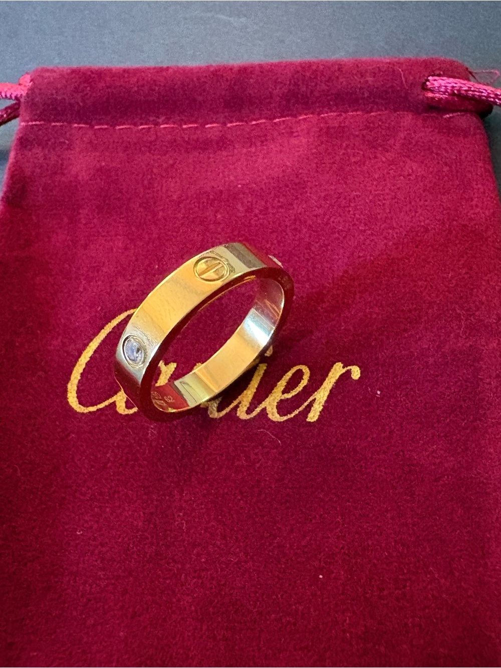 Stainless Steel Gold Band Ring Rhinestones Sz 11